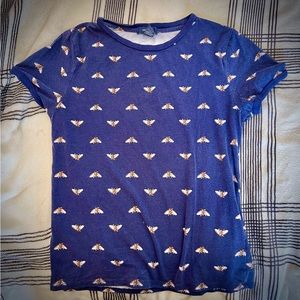 Royal blue bumble bee baby tee
